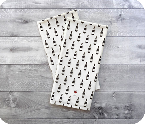 Wine Bottle Kitchen Towel