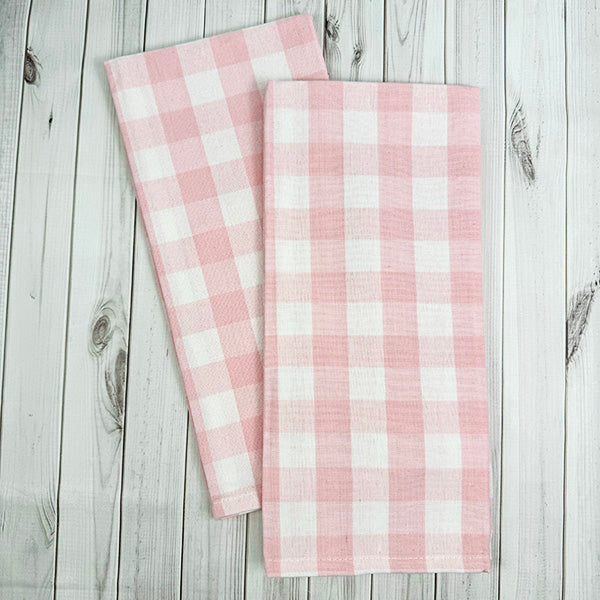 Valentines Pastel Buffalo Check Kitchen Towels