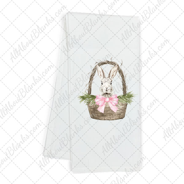 Bunny In A Basket - Pink Bow DTF Transfer