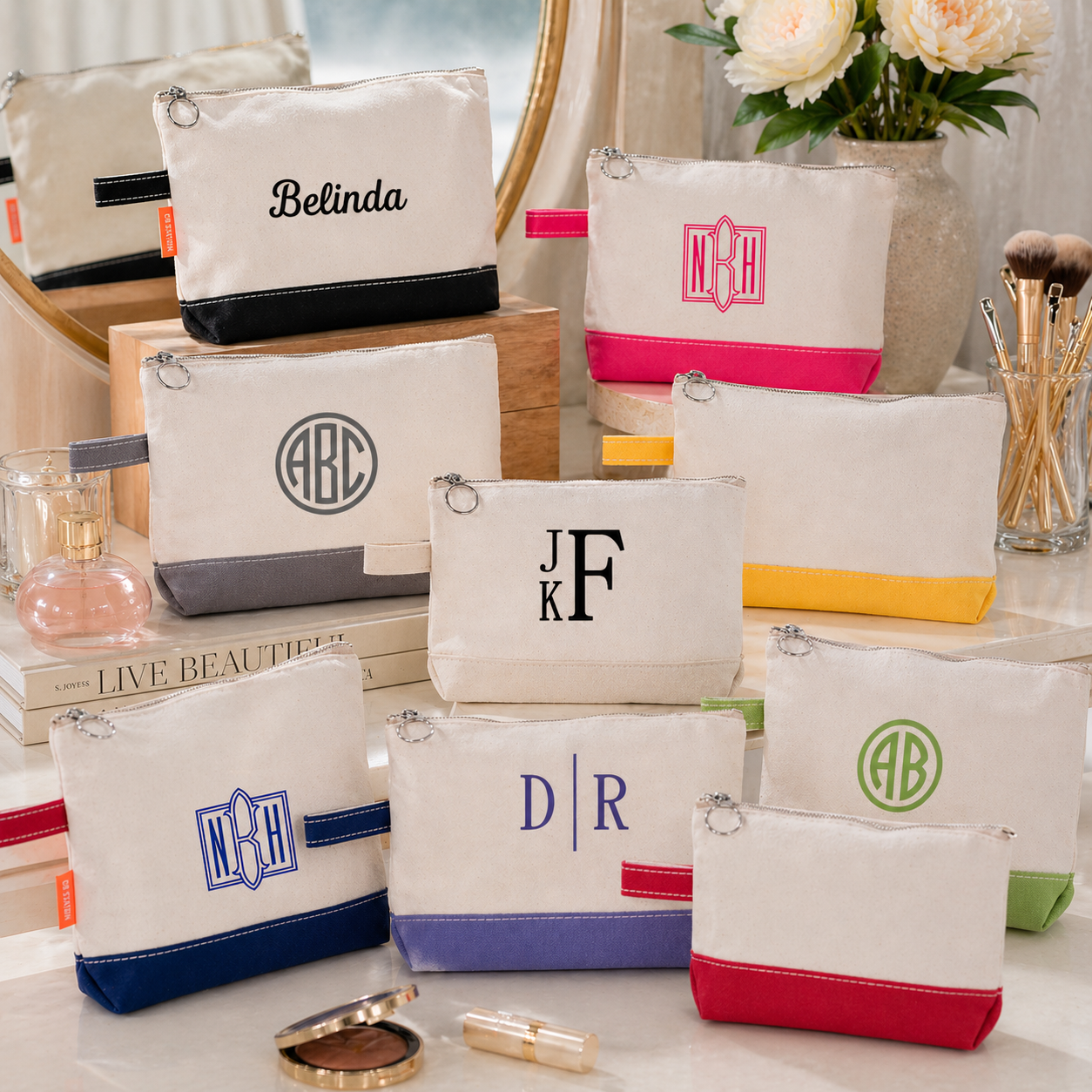 Canvas Zippered Make-Up Bag