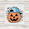 Checkerboard Pumpkin Boy Transfer