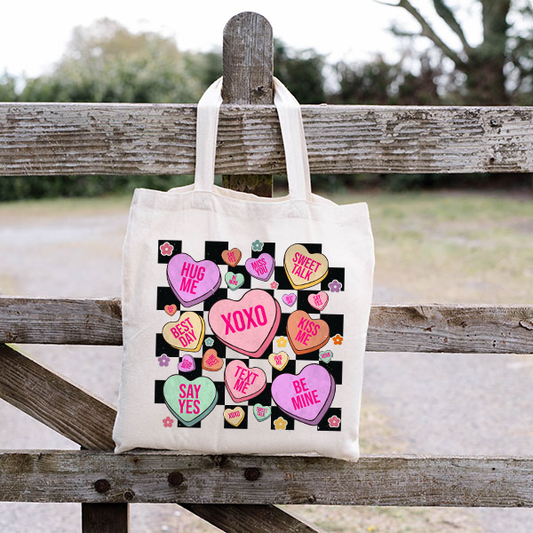 Checkerboard Conversation Hearts Totebag Supplies