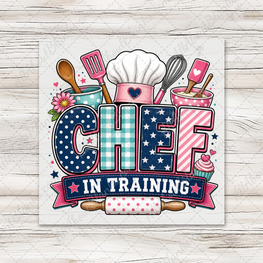 Chef In Training Transfer - Girly Navy
