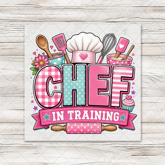 Chef In Training Transfer - Girly Pink