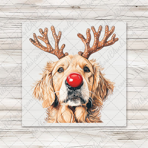 Christmas Golden Retriever Head DTF Transfer