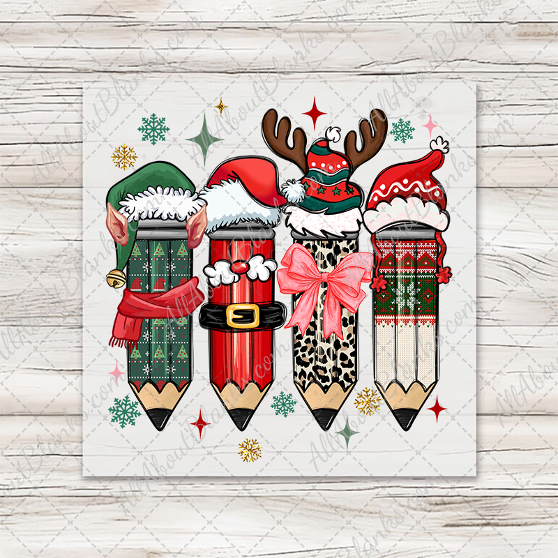 Christmas Teacher Pencils Coquette Transfer