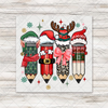 Christmas Teacher Pencils Coquette Transfer