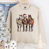 Christmas Horses Trio Transfer - T-SHIRT SIZE
