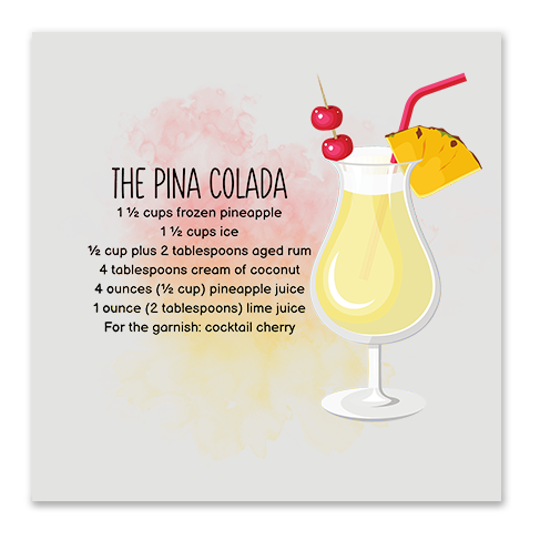 Kitchen Towel Cocktail Recipe Transfer - Bundle of all 6 designs