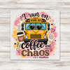Coffee & Chaos Leopard Bus Driver T-Shirt Transfer