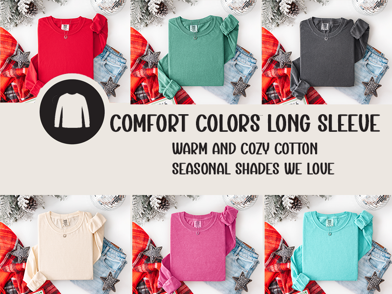 Comfort Colors Long-Sleeve Tee - Christmas Colors