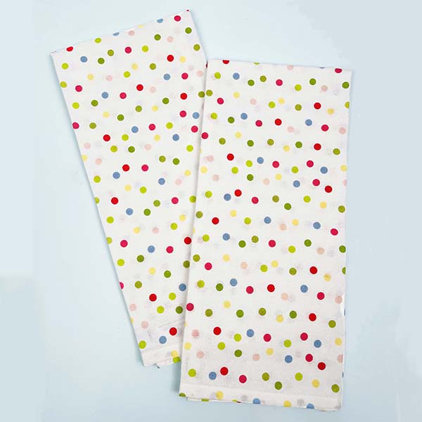 Pastel Polka Dot Printed Kitchen Towel