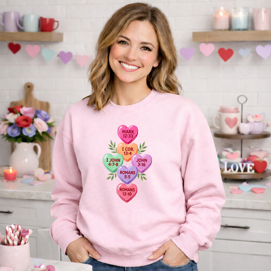 Conversation Hearts Love Bible Verses Transfer