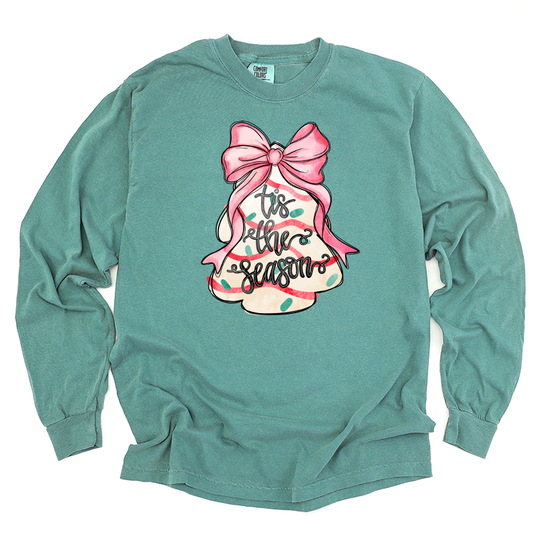 Coquette Bow Christmas Cake Transfer - T-SHIRT SIZE