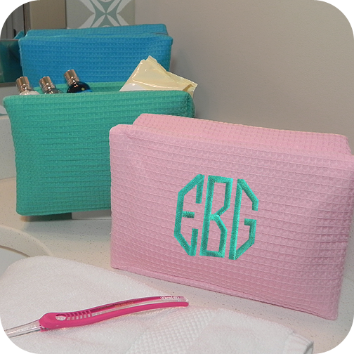 Waffle Weave Cosmetic Bag