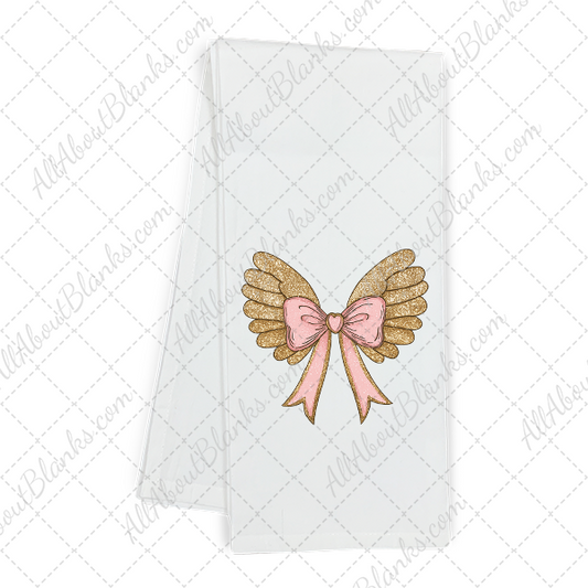 Cupid Wings Gold With Pink Bow DTF Transfer