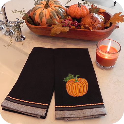 Halloween Dobby Border Kitchen Towel