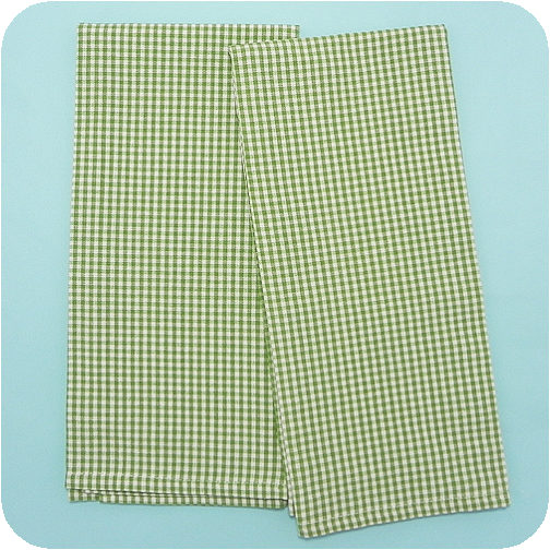 Kelly Green Mini-Check Kitchen Towel