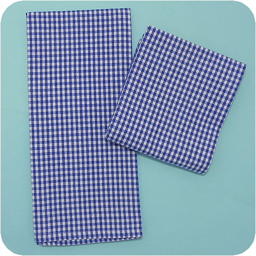 French Blue Mini-Check Kitchen Towels