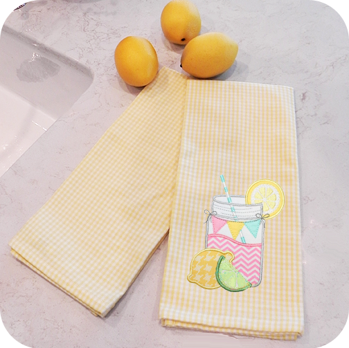 Lemon Yellow Mini-Check Kitchen Towel