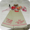 Oatmeal with Red/White Dobby Trim Kitchen Towel