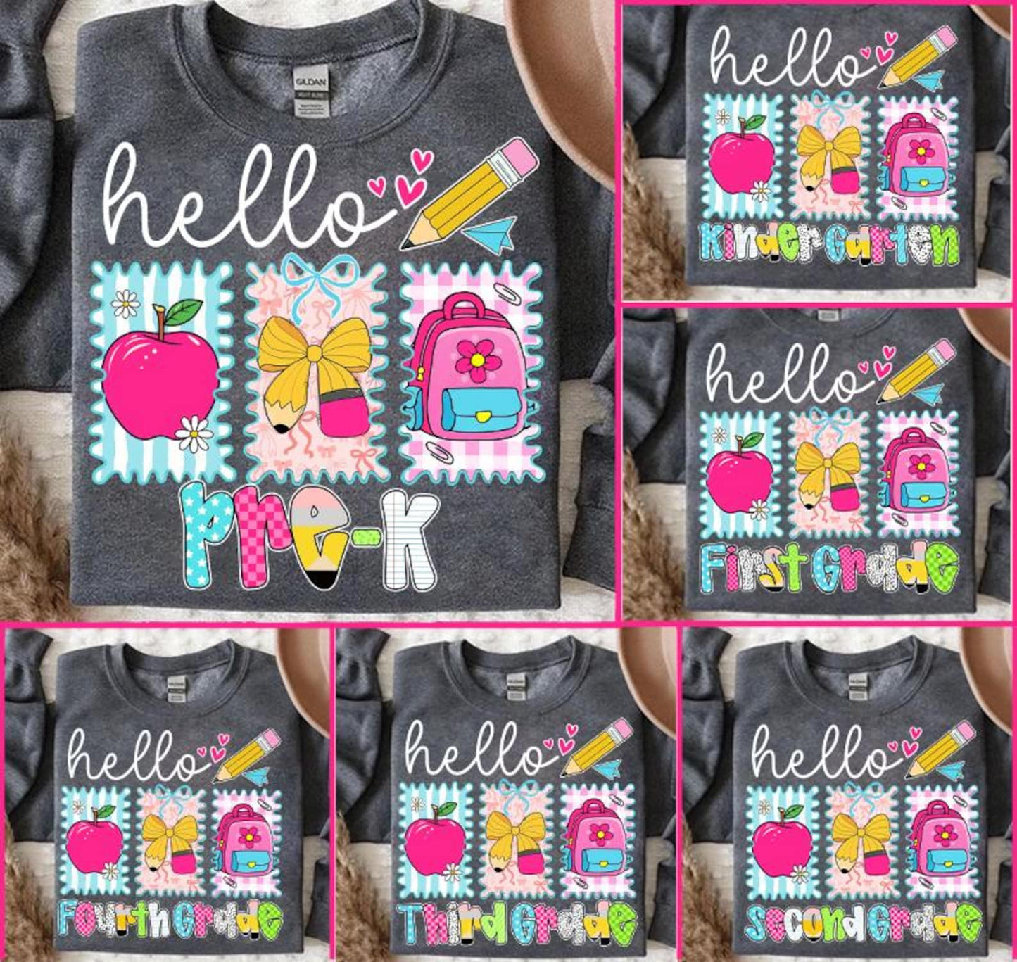 Hello Preppy Back To School Transfers