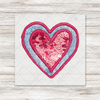 Denim Sequin Heart - Pink Transfer