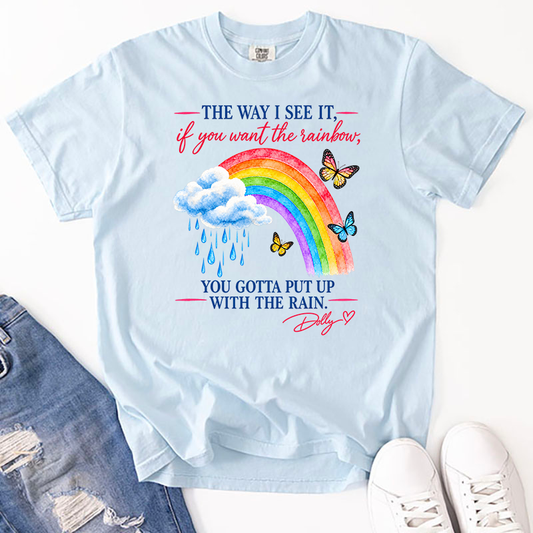 Dolly Rainbow Quote Transfer - T-SHIRT SIZE