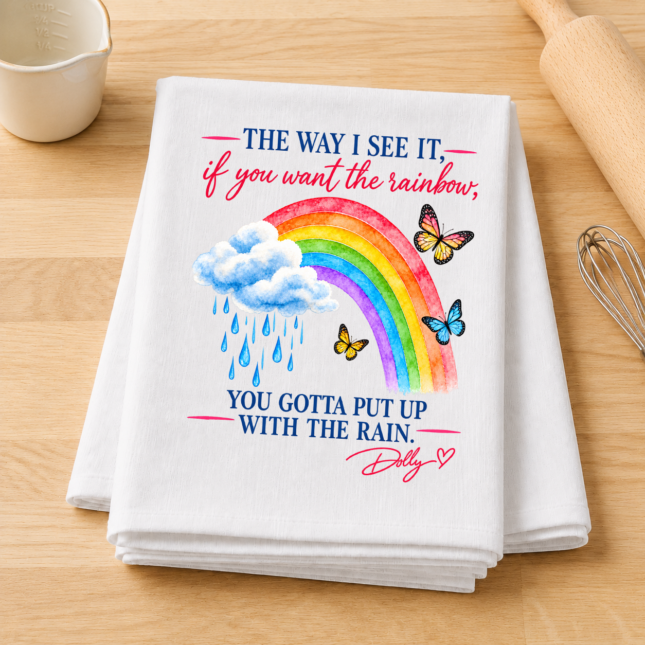 Dolly Rainbow Quote Transfer