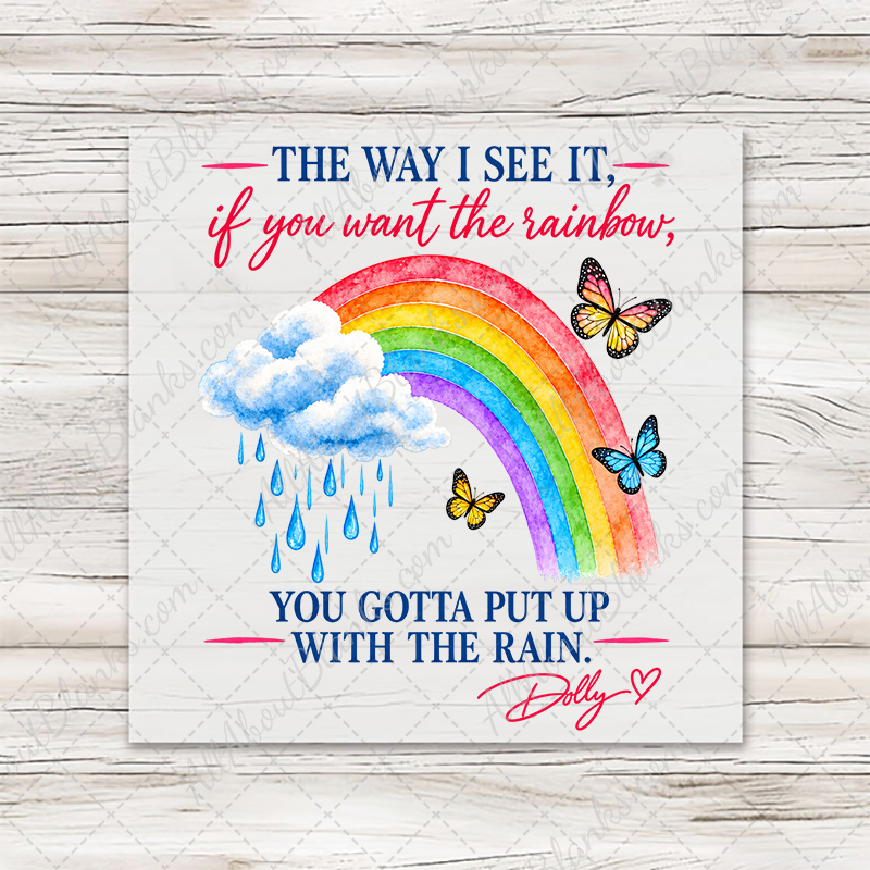 Dolly Rainbow Quote Transfer