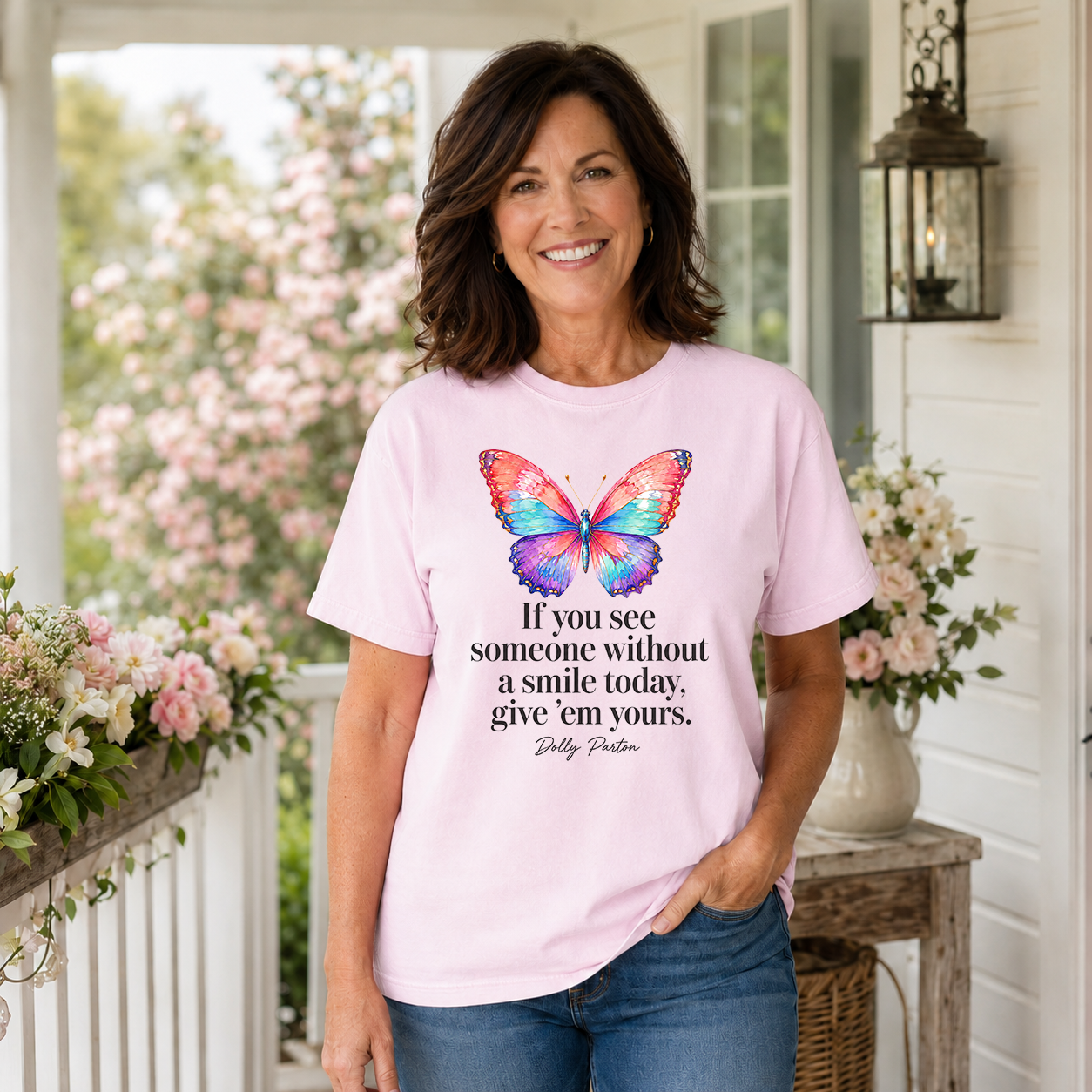 Dolly Parton Smile Transfer - T-SHIRT SIZE