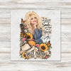 Dolly Sunflowers Smile 2026 Distressed Transfer
