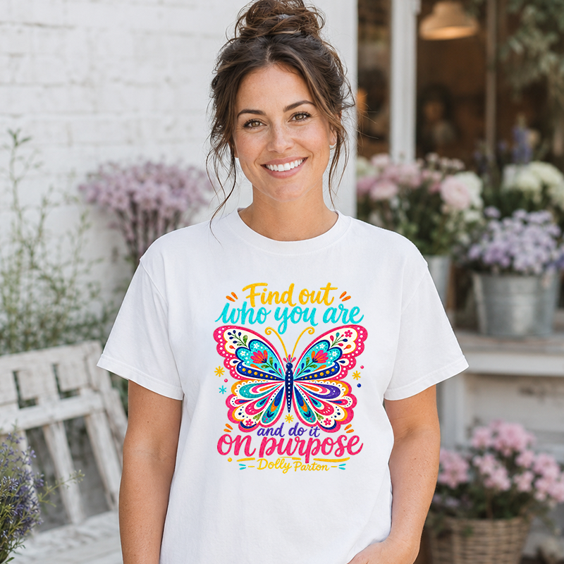 Dolly Find Out Who You Are Handpainted Look Transfer - T-SHIRT SIZE
