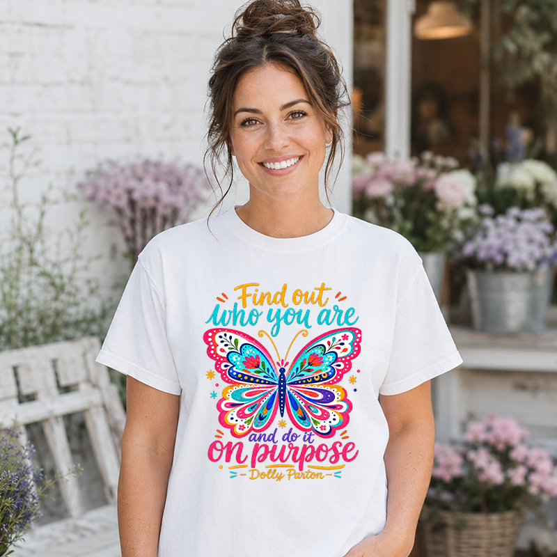 Dolly Find Out Who You Are Handpainted Look Transfer - T-SHIRT SIZE