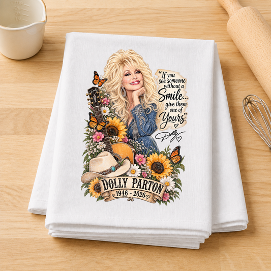 Dolly Sunflowers Smile 2026 Distressed Transfer