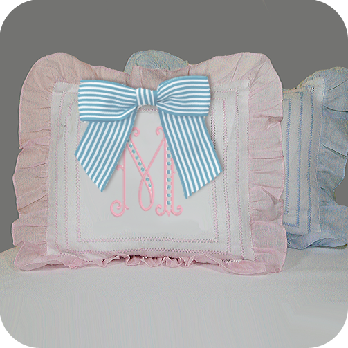 Drawnwork Baby Pillow - 10x10 Square