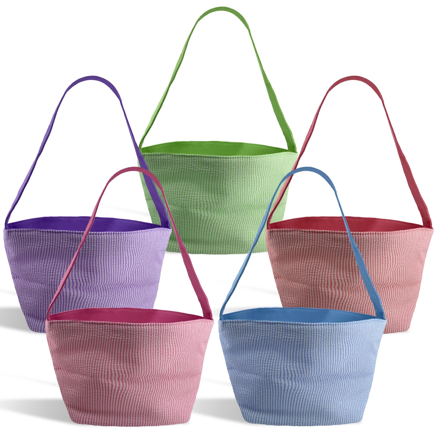 Seersucker Easter Bucket - Purple