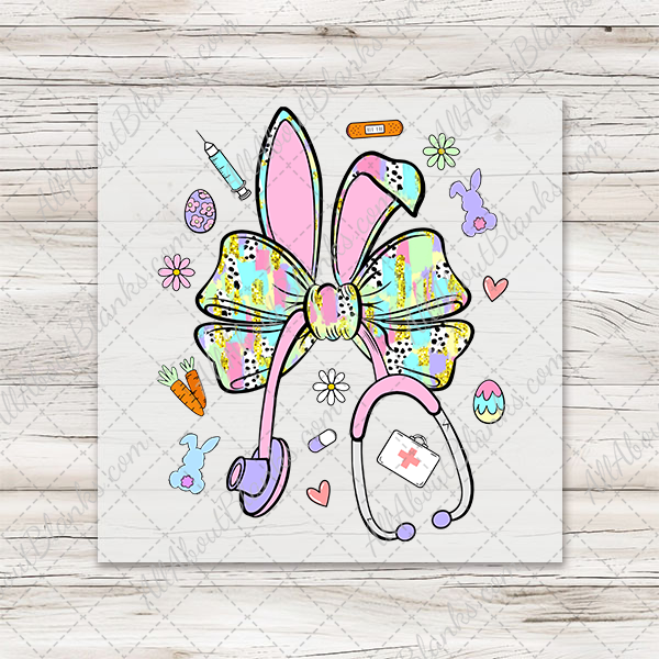 Easter Bunny Ears Nurse Coquette Transfer - T-SHIRT SIZE