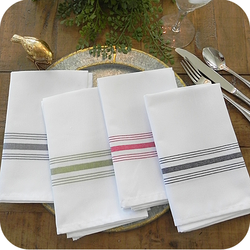 Farmhouse Stripe Restaurant Napkins