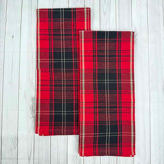 Farmhouse Red & Black All-Over Plaid Kitchen Towel