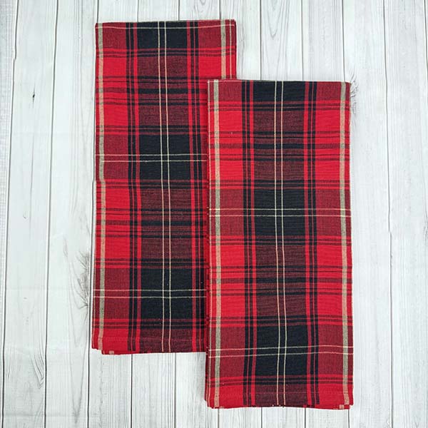 Farmhouse Red & Black All-Over Plaid Kitchen Towel