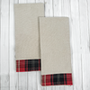 Farmhouse Red & Black Plaid Trim Kitchen Towel