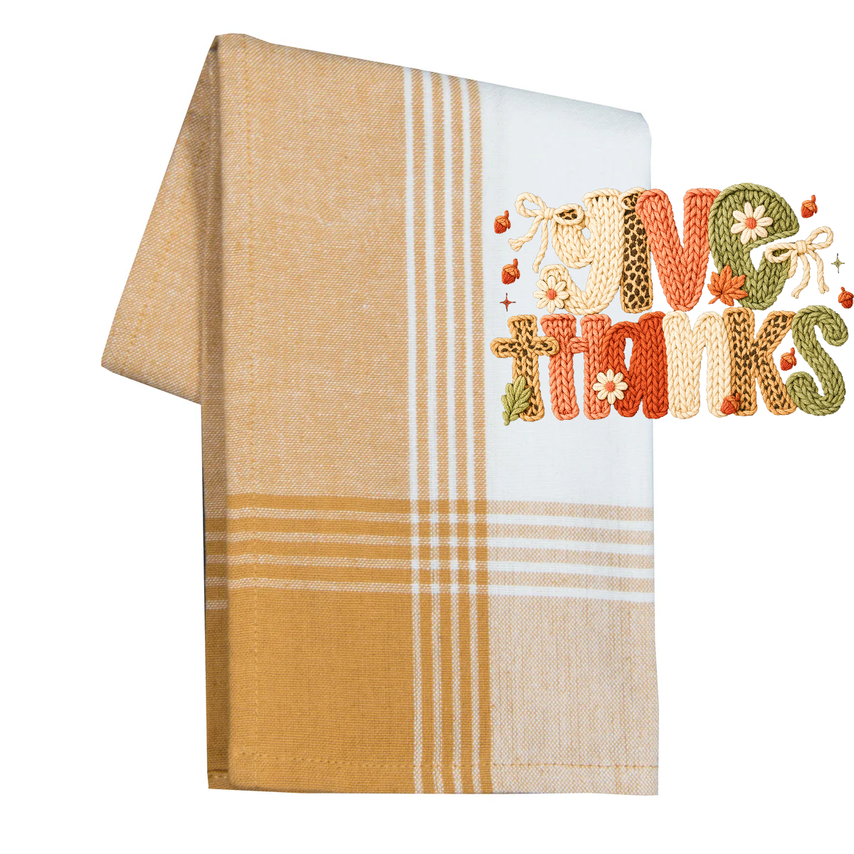 Faux Yarn Preppy Give Thanks Transfer