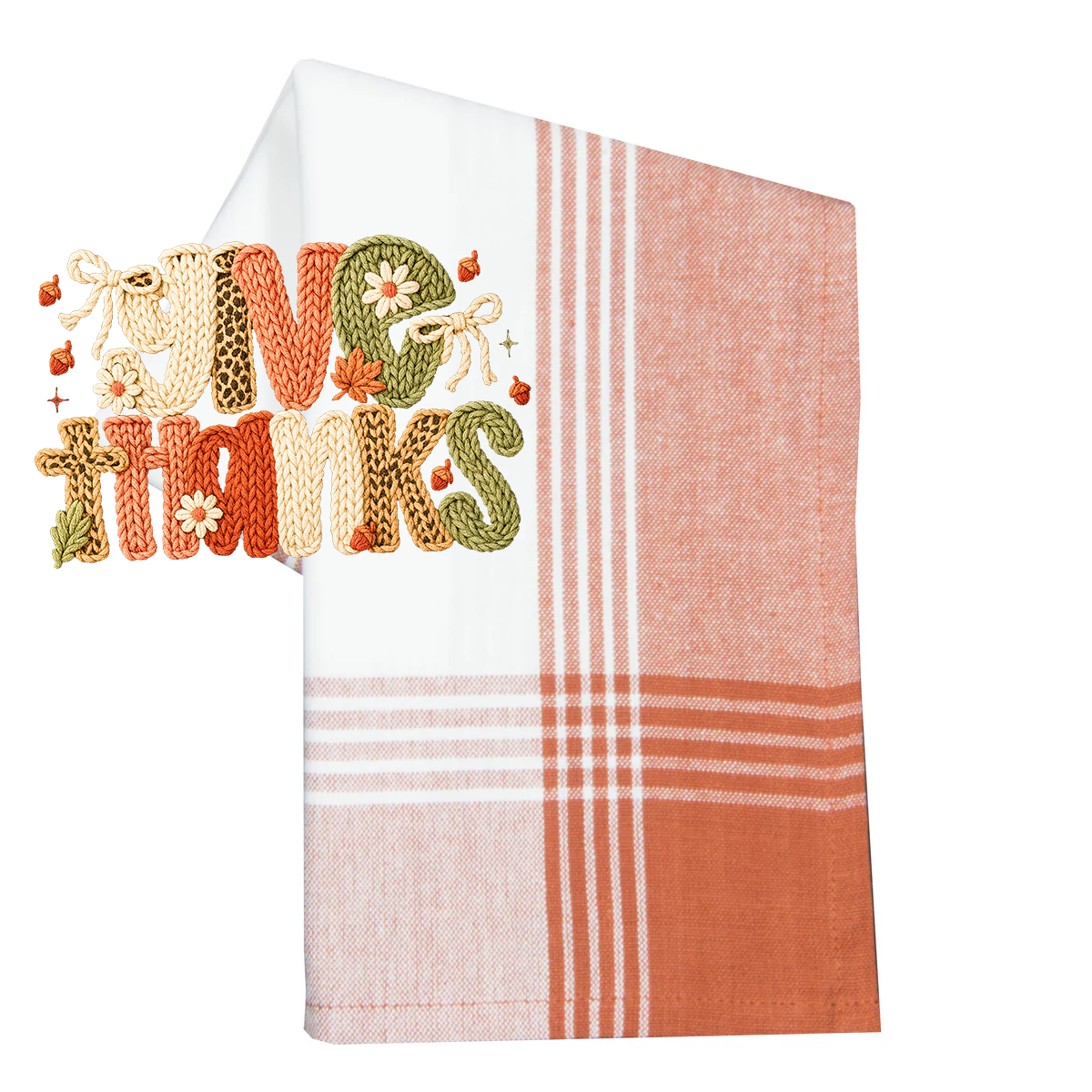 Faux Yarn Preppy Give Thanks Transfer