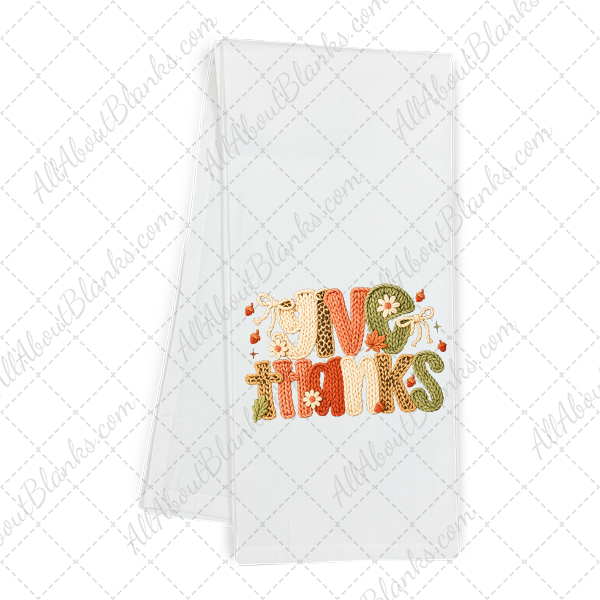 Faux Yarn Preppy Give Thanks Transfer