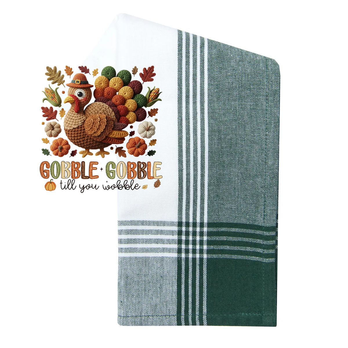 Faux Yarn Gobble Til You Wobble Transfer