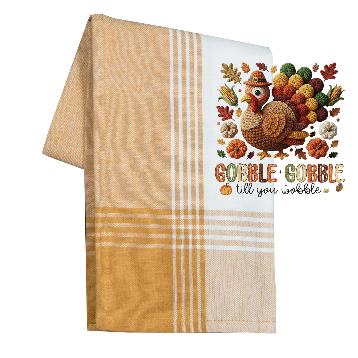 Faux Yarn Gobble Til You Wobble Transfer