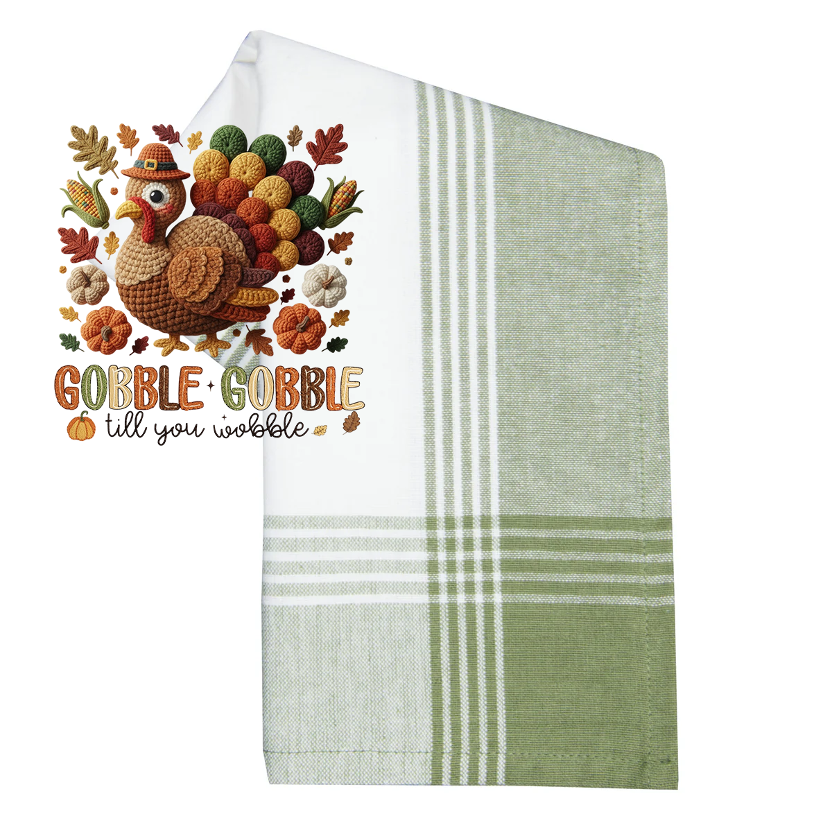 Faux Yarn Gobble Til You Wobble Transfer