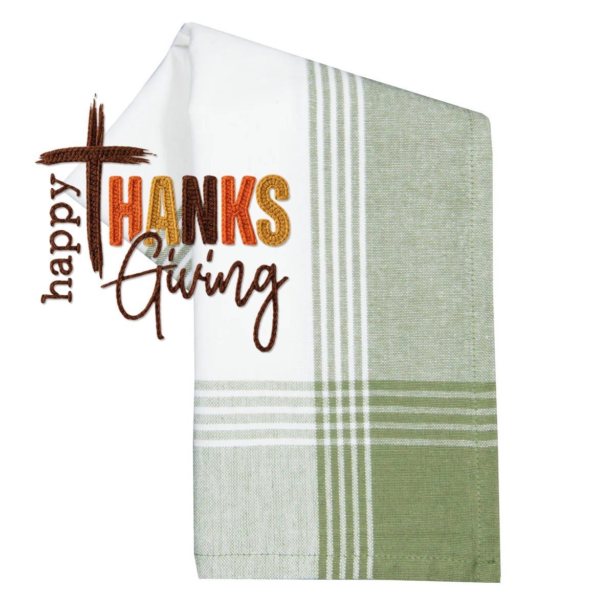 Faux Yarn Happy Thanksgiving Cross Transfer