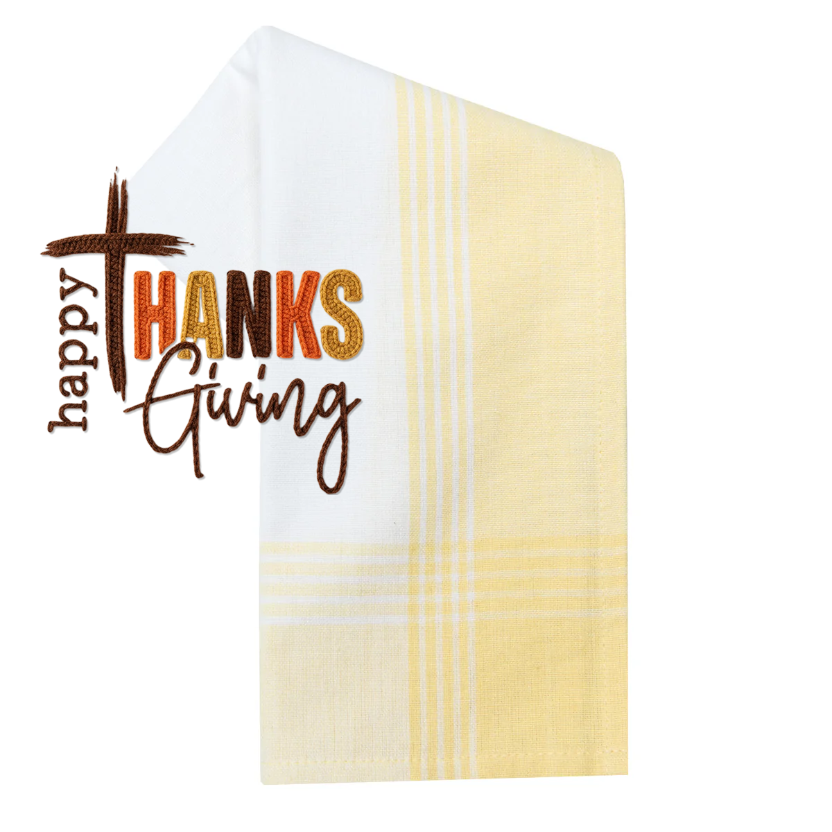 Faux Yarn Happy Thanksgiving Cross Transfer